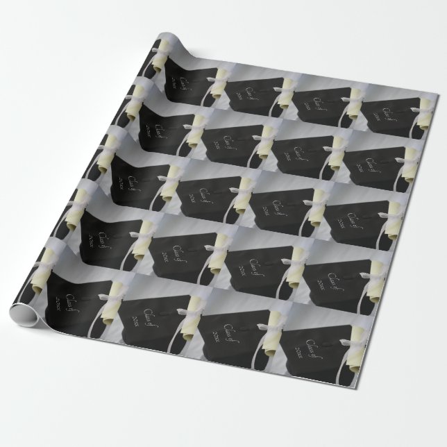 Klass av 20xx Cap Diploma Anpassningsbar Gift Wrap Presentpapper (Utrullad)