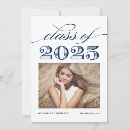 Klass av blå Vintage 2025 Photo Studenten Meddelande