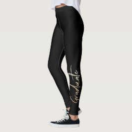 Klass av Elegant Typografi Student Black Guld Leggings