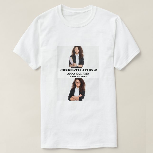 Klass av Grattis Student 2Foto T Shirt (Design framsida)