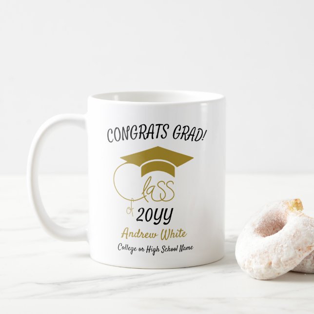 Klass av Gratulerar Grad-inspiration-Guld Modern Kaffemugg (Med munk)