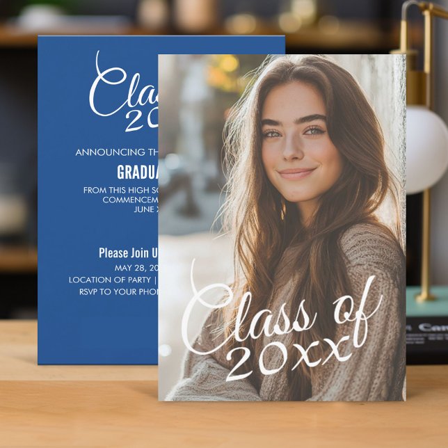 Klass av inbjudan till fotoannonsering i Studenten (Graduation Invitation - Classic)