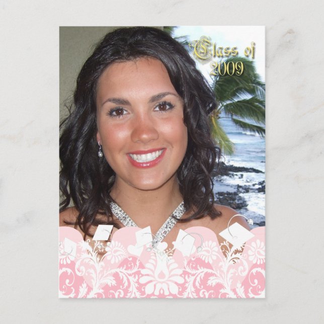 Klass av inbjudan till Rosa Girly Photo Studenten (Framsida)