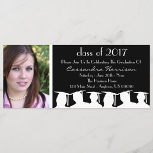 Klass av inbjudan till Studenten (svart Silhouette