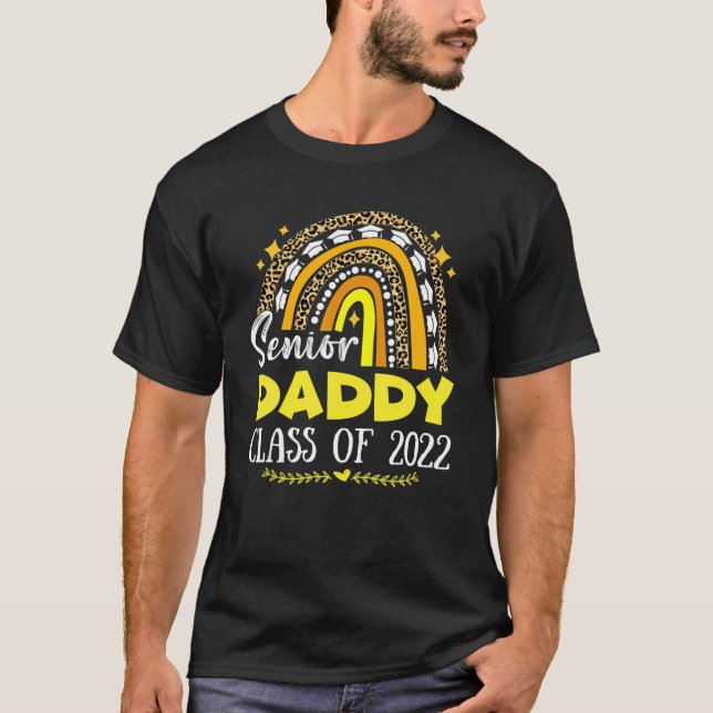 Klass av ledande pappa 2022 Grad Studenten Leopard T Shirt (Framsida)