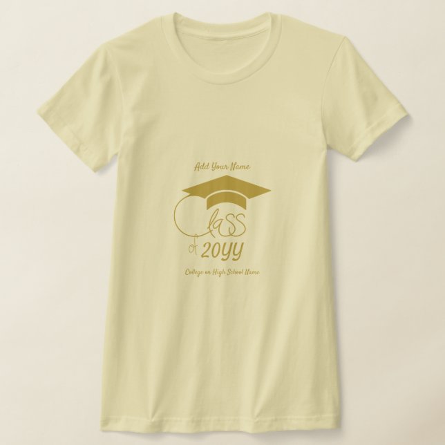 Klass av... och Inspirerande Citat- Guld Design T Shirt (Laydown)