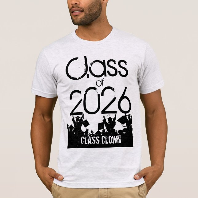 Klass av och klass Clown Studenten T-shirt (Framsida)