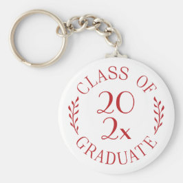 Klass av Red Typography White med Student Chic Nyckelring