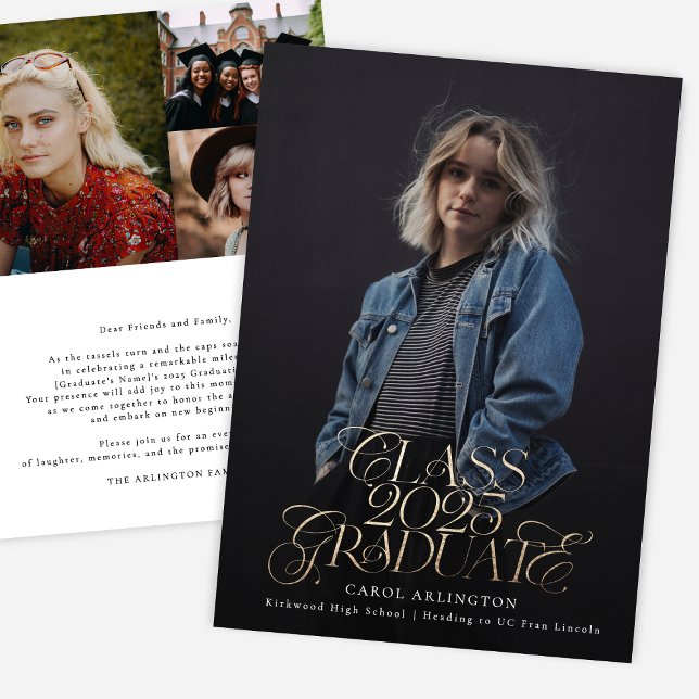 KLASS AV STUDENT-skriptet studenten 2025 guld Meddelande (Skapare uppladdad)