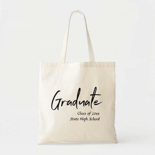 Klass av Student Tote med monogram och namn Tygkasse (Framsidan)