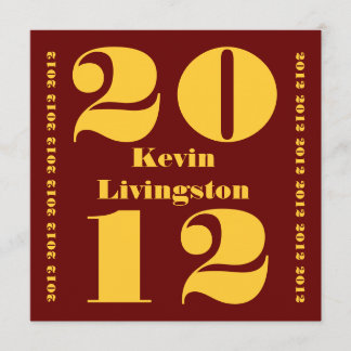 Klass av Studenten 2012 Red Guld Square Inbjudan