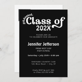 Klass av Studenten Black and White Photo on Back  Julkort