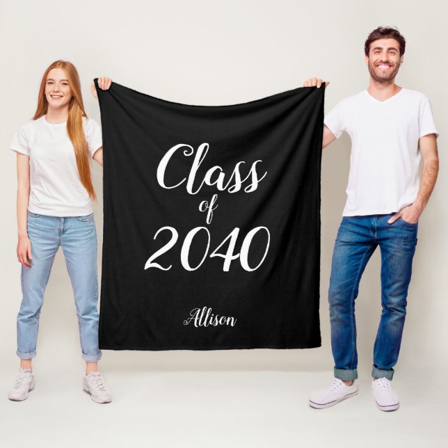 Klass av Studenten Black Typography-Personlig Fleecefilt (På plats)