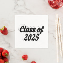 Klass av svart text studenten 2025 pappersservett