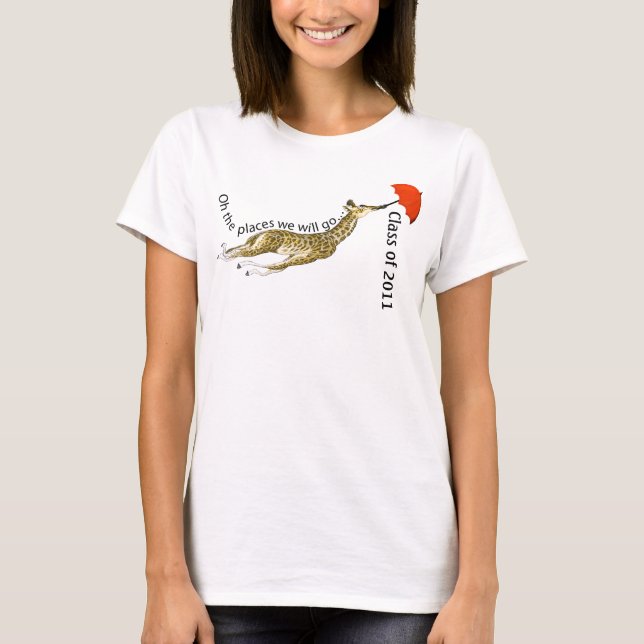 Klass av Whimsical Giraffe Umbrella T Shirt (Framsida)