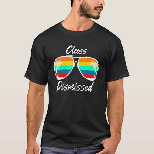 Klass Avbruten solglasögon Lärare Summer Vacatio T Shirt (Framsida)