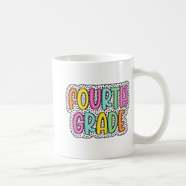 Klass Back to school Dalmatian Dots Teacher Studen Kaffemugg (Höger)