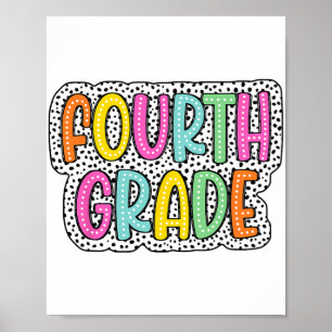 Klass Back to school Dalmatian Dots Teacher Studen Poster