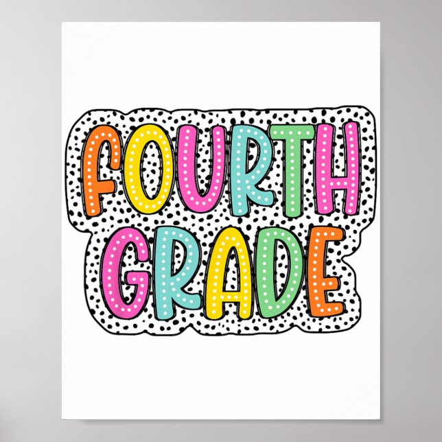 Klass Back to school Dalmatian Dots Teacher Studen Poster (Framsidan)