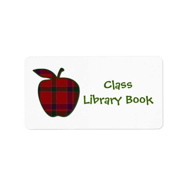 Klass Bibliotek Bok Plattor Adressetikett (Framsidan)