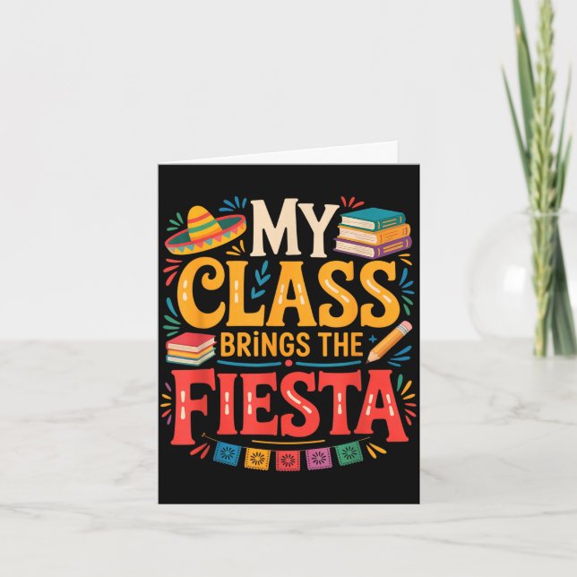 Klass bringar fiesta rolig lärare skola kort (Framsida)