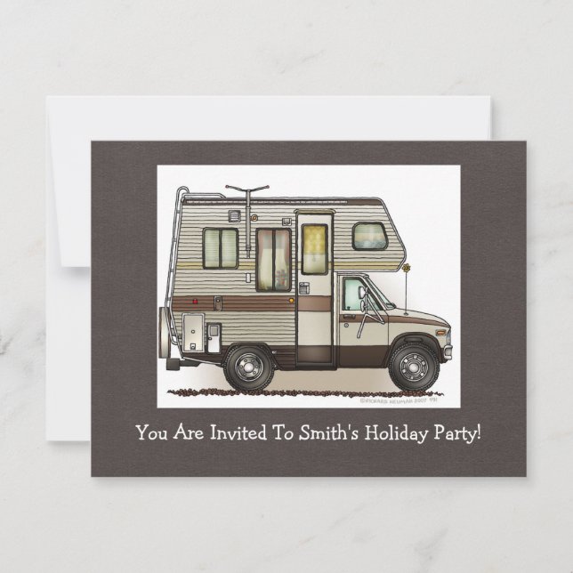 Klass C Camper RV-magneter Inbjudningar (Framsida)