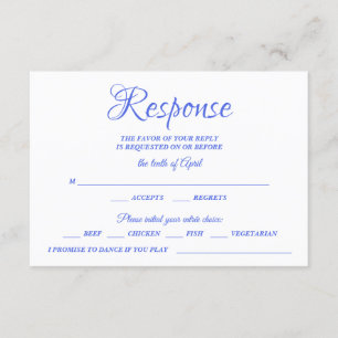 Klass Calligraphy Blue Bröllop OSA Monogram Kort