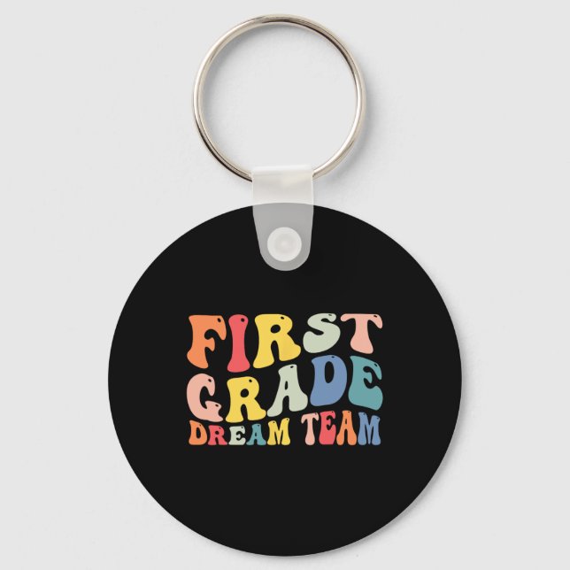 Klass Dream Team Teacher Boys Kids Retro tillbaka  Nyckelring (Framsida)
