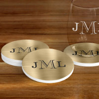 Klass Elegant 3 Brev Monogram Brushed Guld