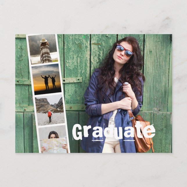 Klass för 2018 Fotoinbjudan till Studentfest. Inbjudan Vykort (Framsida)