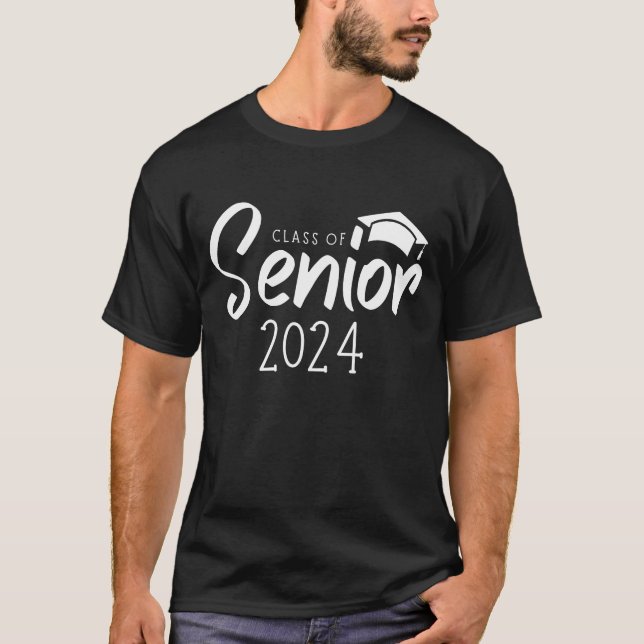 Klass för 2024 studenten-tematavtryck t shirt (Framsida)