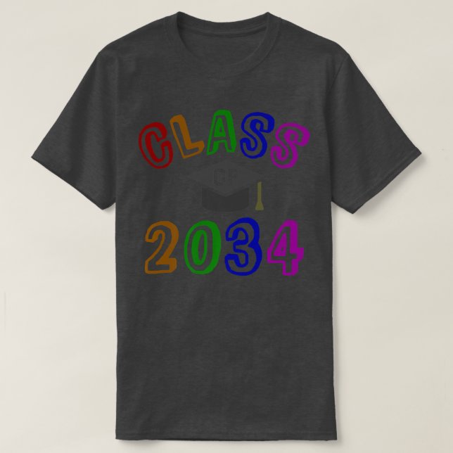 KLASS för 2034 Nästa år i Studenten Kindergarten  T Shirt (Design framsida)