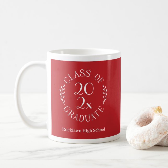 Klass för årets Emblem School Namn Red Studenten Kaffemugg (Med munk)