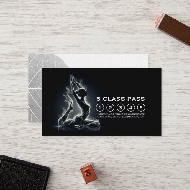 Klass för Kung-Pigeon Yoga-instruktionsklass Lojalitetskort (Fram/Back In Situ)