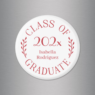 Klass för Red Typography Student Namn Magnet