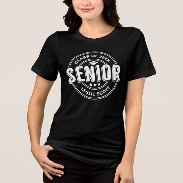 Klass för senior examen personlig examen t shirt (Framsida)