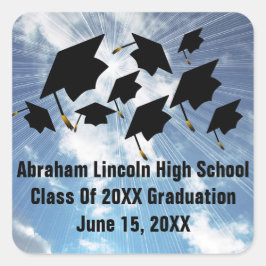 Klass för sittande Studenten-hattar av 20XX-märkni Fyrkantigt Klistermärke