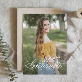 Klass för vitt skript för Elegant av 2025 Studente Inbjudningar