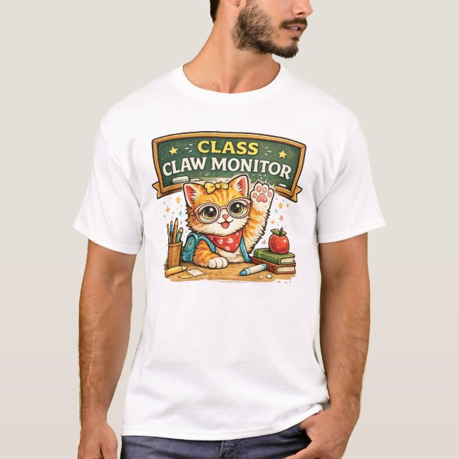Klass Kloliknande Katt Design T Shirt (Framsida)