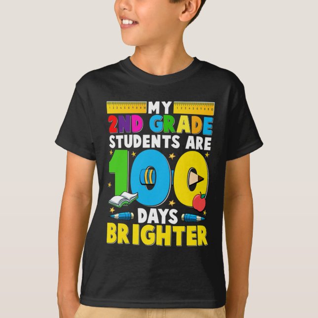 Klass Lärare 100 dagar under skoldagen 100 dagar T Shirt (Framsida)