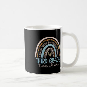 Klass Lärare Leopard Boho Rainbow Back to school Kaffemugg
