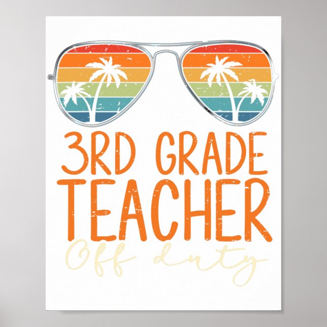 Klass Lärare vid Duty Sungles Beach Teacher Summe Poster (Framsidan)