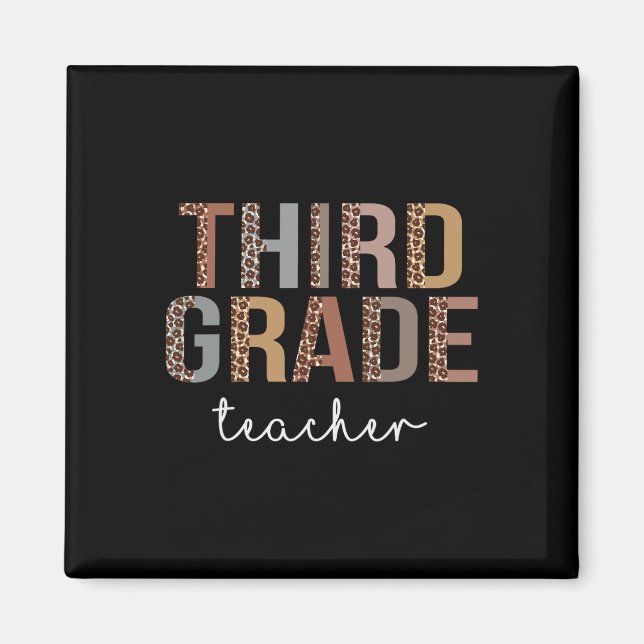 Klass lärarleopard Back to school Magnet (Framsidan)