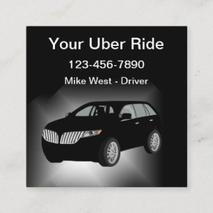Klass- och Coola Uber Driver Ride Hailing Fyrkantigt Visitkort