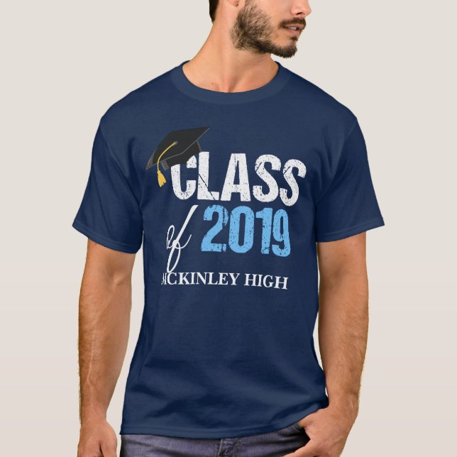 Klass på 2019 Anpassningsbar: Studenten-dagen T Shirt (Framsida)