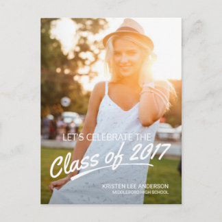 Klass på 2019 Studentfest Penselskriptfoto Inbjudan Vykort