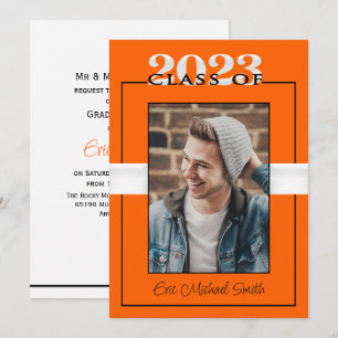 Klass på 2023 Orange och svart Studentfest Inbjudningar