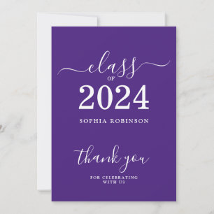 Klass på 2024 års Grad Lila-tackkort Tack Kort