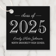 Klass på 2025 Elegant Svartvit Studentfest