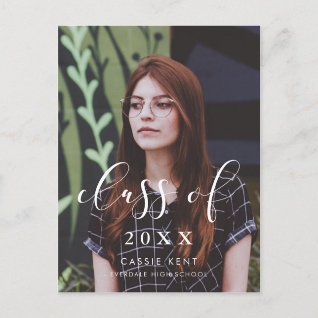 Klass på 2025-elegantens studenten-foto vykort (Framsida)
